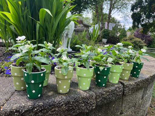 Hand-painted garden art by Happy Moose Garden Art