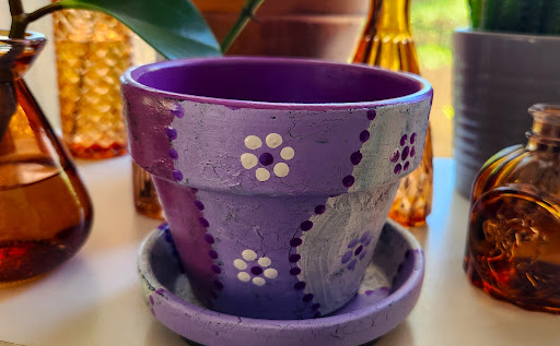 Hand-painted garden art by Happy Moose Garden Art
