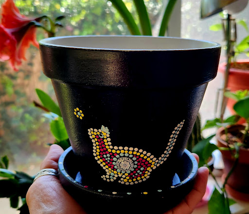 Hand-painted garden art by Happy Moose Garden Art
