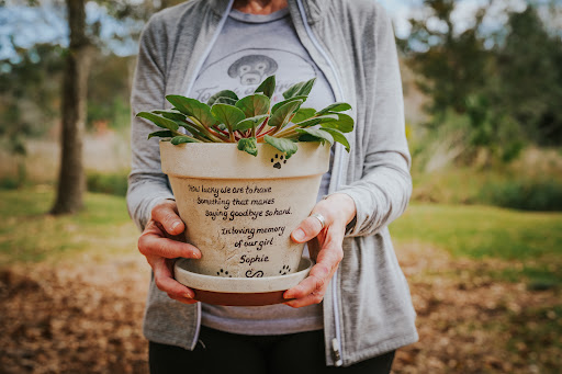 Hand-painted garden art by Happy Moose Garden Art