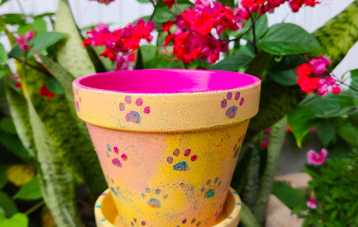 Hand-painted garden art by Happy Moose Garden Art